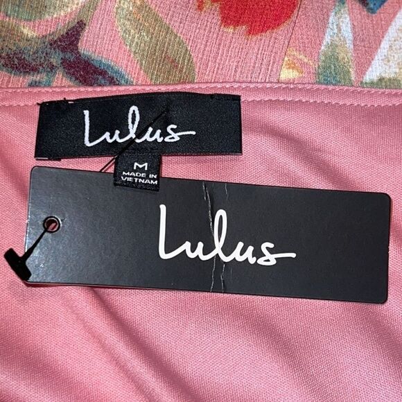 NWT Lulu’s Zinnia Blush Pink Floral Print High-Low Maxi Dress Medium - Picture 10 of 13